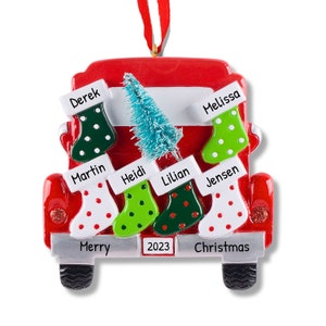 Nameable Ornament For Family Of 6 Ornament | Family Together Christmas Trinket | Vacation Ornament For 6 Member Family
