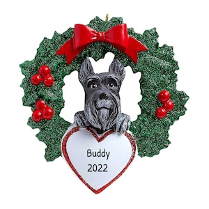 Ornamenti personalizzati per animali domestici 2023 - Ornamenti natalizi per cani Ornamento Schnauzer Ornamento per cani Ornamento ghirlanda - Personalizzazione gratuita