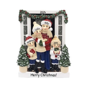 Personalized Family Ornament, House Ornament Family of 4, Homewarming Gifts, New House Ornament, Big Family Ornament, Christmas Decor