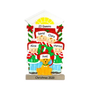 Family Of 4 With Dog Ornament, Personalized Family Ornament, Christmas 2023 Ornament, Custom Family Ornament, Stocking Stuffer, Custom Name