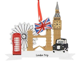 Personalized England Landmark Christmas Tree Ornament 2020 London Travel Tourist Love First Year Big Ben Eye image 1