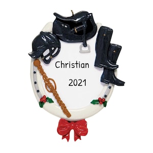 Ornamento personalizzato per equitazione - Ornamenti natalizi equestri, Ornamento per cavallo - Attrezzatura per cavallo - Personalizzazione gratuita