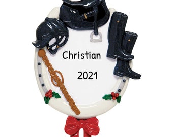 Personalized Horseback Riding Ornament - Equestrian Christmas Ornaments, Horse Ornament - Horse Equipment - Free Customization