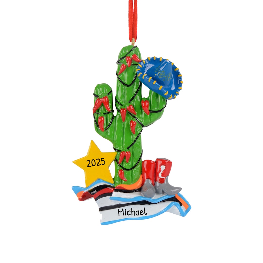 Personalized Christmas Cactus Ornament - Cactus Christmas Ornament ...