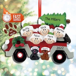 Décoration de Noël familiale personnalisée pour voiture 2024, décoration de Noël en famille, décoration de Noël, décoration d'arbre de Noël, décoration de famille de Noël