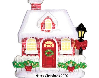 Personalized First Christmas In New Home Ornament 2023 - House Warming Gifts New Home - Red Brick House - Free Customization