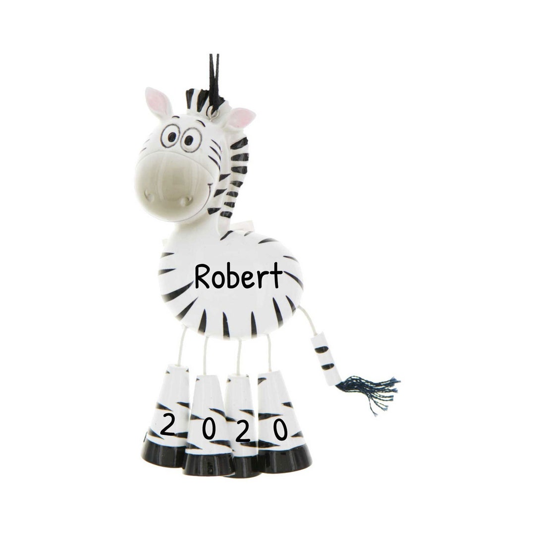 Personalized Zebra Ornament - Safari Ornament, Animal Ornament, Animal ...