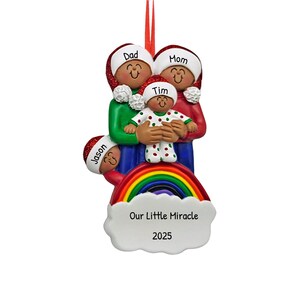 Familieornament 2023, kerstornament 2023, regenboogornament, familie van 4 ornament, gepersonaliseerde naam, aangepaste ornamenten, kousvuller