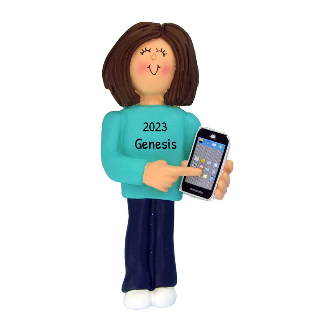 Personalized iPhone Ornament, Teen Cell Phone Ornament, Smartphone