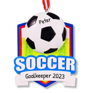 Soccer Ornament, Custom Soccer Ornament, Soccer Player Gift, Goalkeeper Ornament, Sports Ornament, Personalized Gift, Soccer Coach Gift
