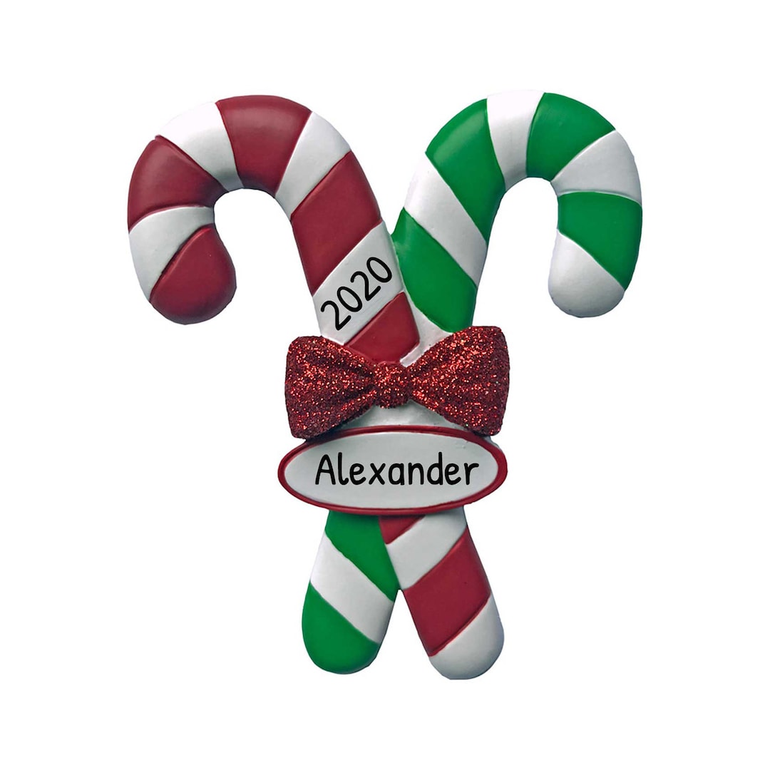 Personalized Mini Candy Cane Ornaments, Christmas Candy Cane Ornament ...