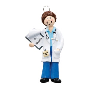 Personalized Medical Ornament - Doctor Ornaments, Nurse Ornaments, Medical Profession - Female Doctor - Free Customization