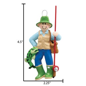 Fishing Man Ornament ~ Personalized Gift For Him For 12 Days of Fishmas - Fisherman Cake Topper - Birthday Gift For Grandpa - Car Charm image 4