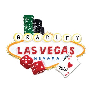 Adorno de Las Vegas, regalo personalizado, souvenirs de Las Vegas, regalos de Las Vegas, adornos personalizados, adorno de Las Vegas, Nevada, decoración de casino