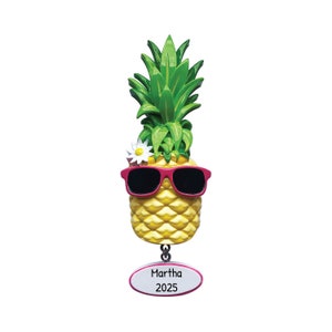 Personalized Pineapple Christmas Ornament - Pineapple Ornament, Pineapple Decor, Summer Tree Decorations and Ornaments - Free Customization
