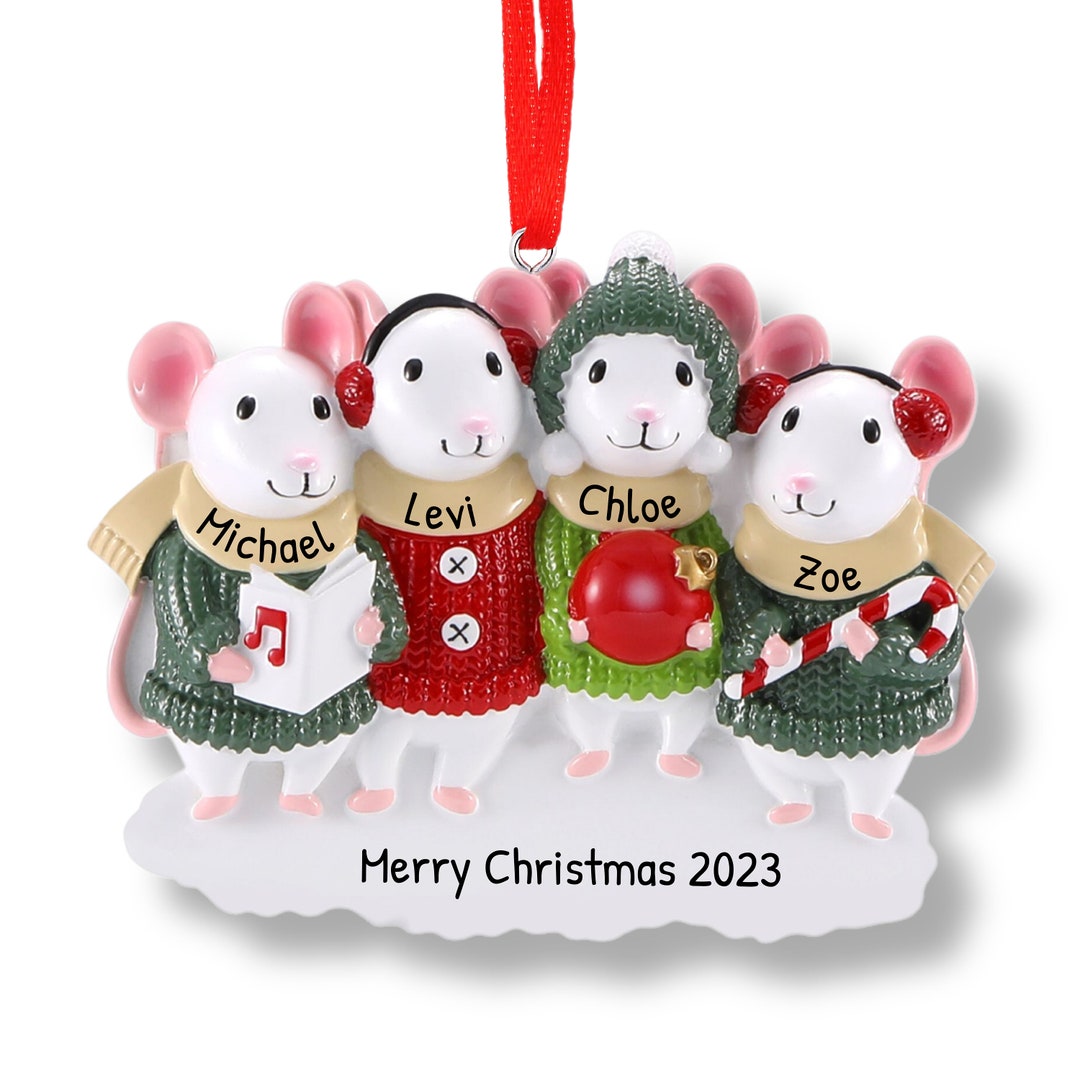 Family of 4 Christmas Ornaments Family of 4 Ornament Family Etsy