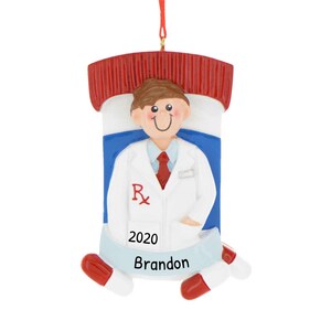 Personalized Medical Ornament - Pharmacist Ornament, Fun Gifts for Pharmacists - Male Pharmacist - Free Customization