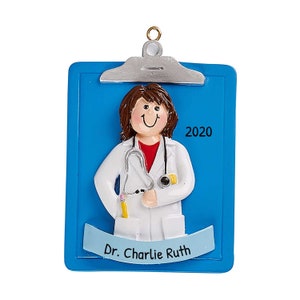 Personalized Medical Ornament - Doctor Ornaments, Nurse Ornaments, Medical Profession - Clipboard Female - Free Customization