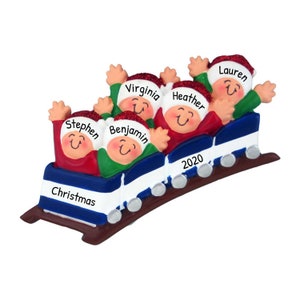 Roller Coaster Ornament, Family Of Five Ornament, Christmas Ornament, Amusement Park Decor, Holiday Gift, Seasonal Decor, Theme Park Gift