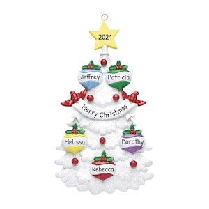Personalized Family Ornament 2023 - Family Christmas Tree Ornament Family of 5 Christmas Tree Ornament - Free Customization
