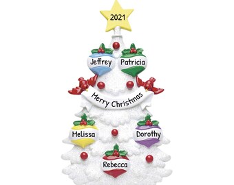Personalized Family Ornament 2023 - Family Christmas Tree Ornament Family of 5 Christmas Tree Ornament - Free Customization