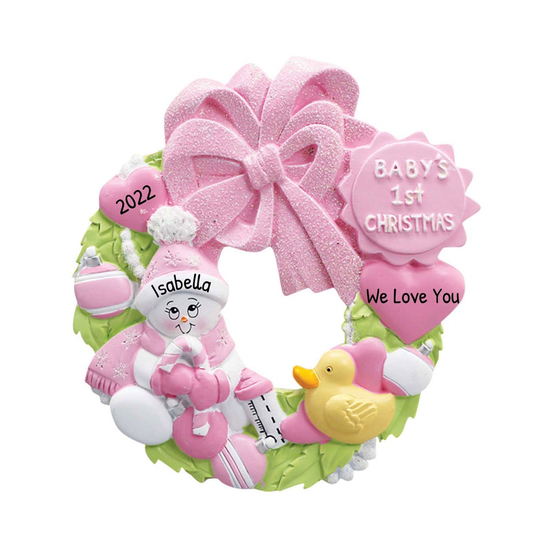 Personalized Babys First Christmas Ornament 2023 Baby Girl First
