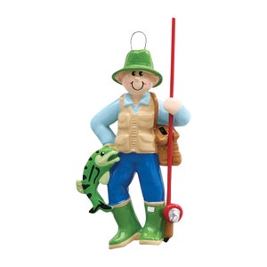 Fishing Man Ornament ~ Personalized Gift For Him For 12 Days of Fishmas - Fisherman Cake Topper - Birthday Gift For Grandpa - Car Charm image 3