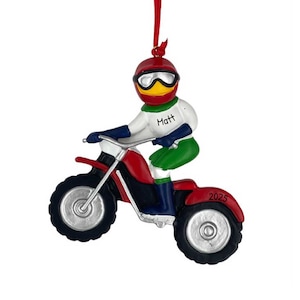 Personalized Motorcycle Ornaments for Christmas Tree - Dirt Track Racing Ornament - Dirt Bike - Free Customization