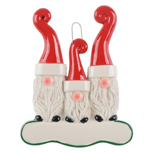 Personalisierte Weihnachtsfamilie von 3 Zwergen, lustige Weihnachtsverzierung, Zwerge Dekor, wunderliche Verzierung, Feiertag Verzierung, Zwerge Geschenk