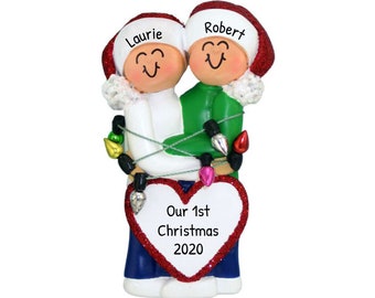 Personalized First Christmas Ornament Couple 2023, Couple Christmas Ornament, Personalize Gift, 1st Christmas Ornament, Couple Gift