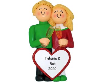 Personalized Wedding Anniversary Ornament 2024, Blonde Couple Ornament, Romantic Couple Ornament, Love Ornament, Anniversary Couple Gift