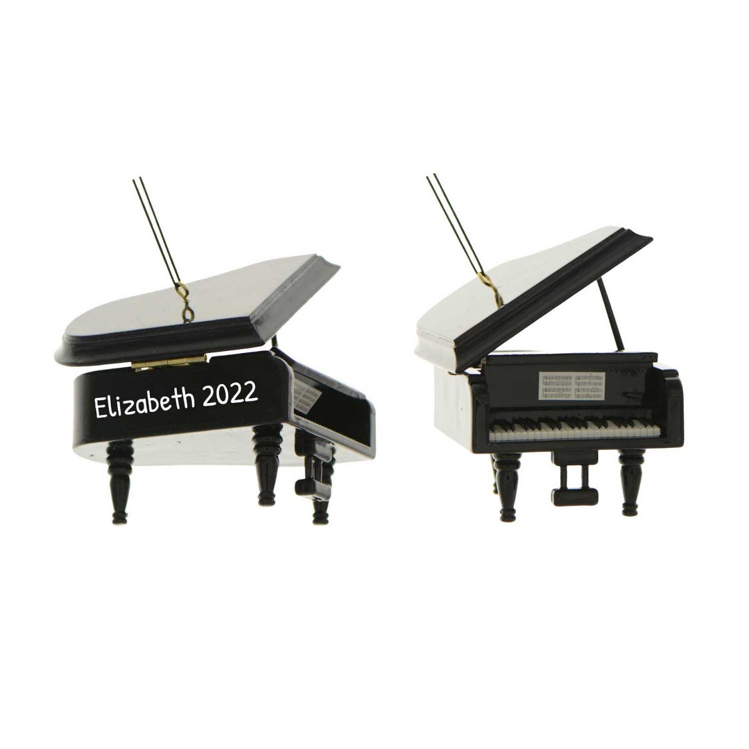 Piano Ornament Personalized Instruments Ornaments Black Piano Christmas ...