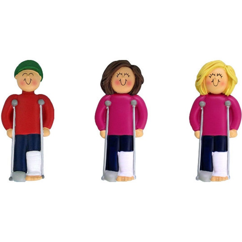 Personalized Crutches Ornament Broken Leg Christmas Ornament Etsy