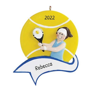 Tennis Ball Ornament, Tennis Racket Ornament, Tennis Player Gift, Personalized Tennis Ornament, Tennis Coach Gift, Tennis Athlete Ornament