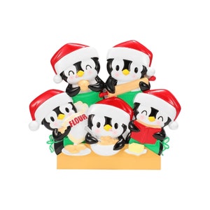 Christmas Penguin Ornament, Family Of Penguins Ornament, Christmas Family Of 5 Ornament, Christmas Gift, Stocking Stuffer, Penguin Gift