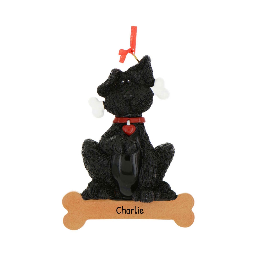 Personalized Pet Ornaments 2023 Dog Christmas Ornaments Black Dog