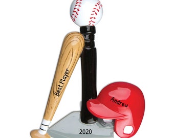 Baseball Ornament, Personalized Ornament, Kids  Teeball Ornament, Baseball For Boys, Baseball Bat, Baseball Ball, Baseball Player Gift