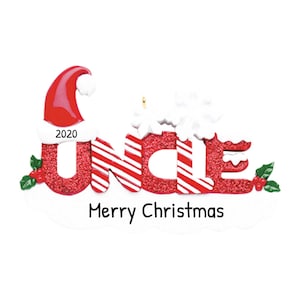 Personalized Christmas Uncle Ornament, New Uncle Gift, Christmas Ornament, First Time Uncle Ornament, Gift From Nephew, Christmas Gift