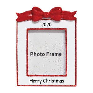 Personalized Christmas Photo Frame Ornament 2024, Christmas Picture Frame, Photo Ornament 2024, Red Bow Christmas Ornament,Christmas Picture