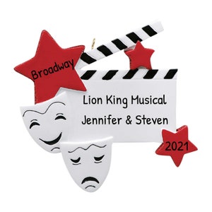 Personalized Comedy Tragedy Masks Ornament - Movie Drama Ornament, Director Ornament, Film Ornament - Free Customization with Gift Box