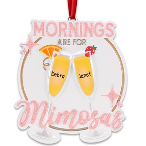 Personalized Alcohol Ornaments 2024 - Mimosa Christmas Ornament Alcohol Themed Christmas Ornaments Mimosa Ornament Shot Glass Ornaments