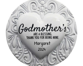 Personalized Godparents Ornament - Birthday Gift For Godmother - Blessing Thank You Grandma Gift- Hanging Decor & Birthday Cake Topper