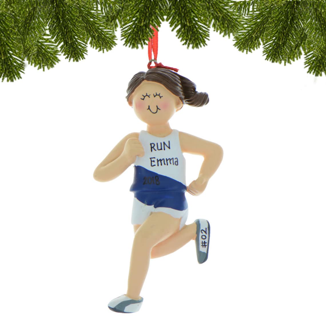 Personalized Running Ornament Runner Boy Christmas Ornament Etsy