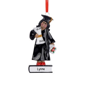 Personalisierte 2024 Abschluss Ornament, Klasse von 2024 Ornament, Senior 2024 Ornament, schwarzes Mädchen Abschluss Ornament, Abschlussgeschenk