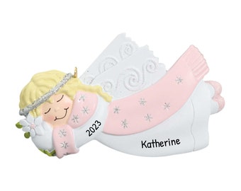 Personalized Angel Ornaments for Christmas Tree - Guardian Angel, Angel Gifts - Cute Angel Pink - Free Customization With Gift Box