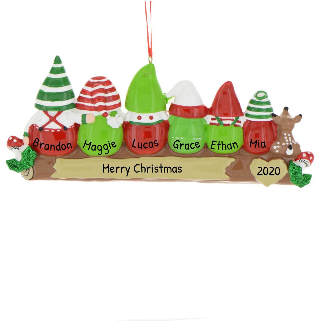 Personalized Family Ornament 2023 Gnomes Christmas Ornaments 2023 Family of 6 Gnomes Ornament