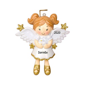 Personalisierte Engel Kleinkind Weihnachten Ornament - Baby Girl Weihnachten Ornament Halo Flügel Baby Ornamente - Kostenlose Anpassung mit Geschenk Box