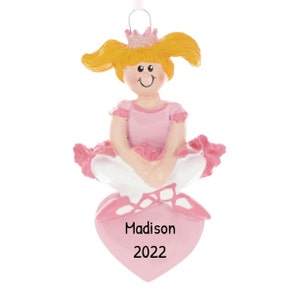 Personalized Ballerina Ornament - Ballet Ornament, Dance Ornament, Ballet Slipper - Blonde Princess - Free Customization