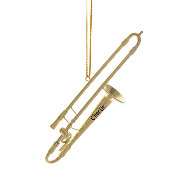 Personalized Instruments Ornaments - Gold Brass Trombone Christmas Ornament - Woodwind Trombone Ornaments - Music Instrument Ornament