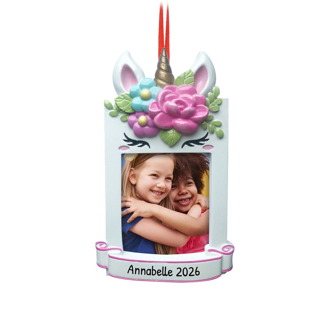 Personalized Unicorn Photo Frame Ornament Unicorn Picture Frame